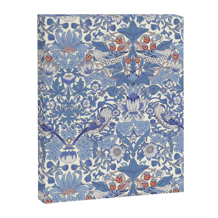 William Morris Strawberry Thief Powder Blue & Red Canvas Print Gallery Image 1