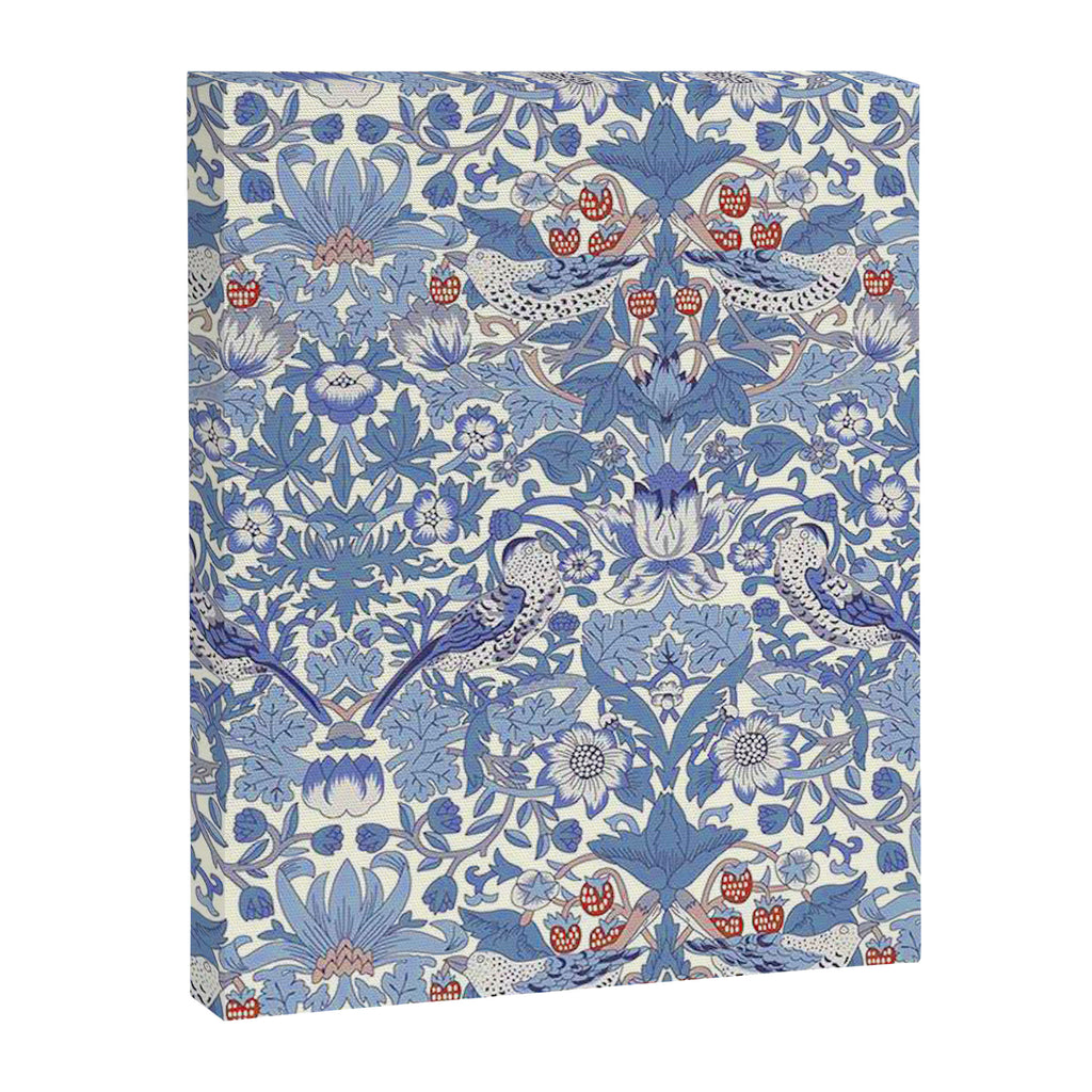William Morris Strawberry Thief Powder Blue & Red Canvas Print Gallery Image 8