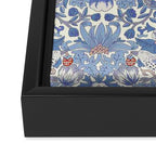William Morris Strawberry Thief Powder Blue & Red Framed Canvas Print Gallery Image 3