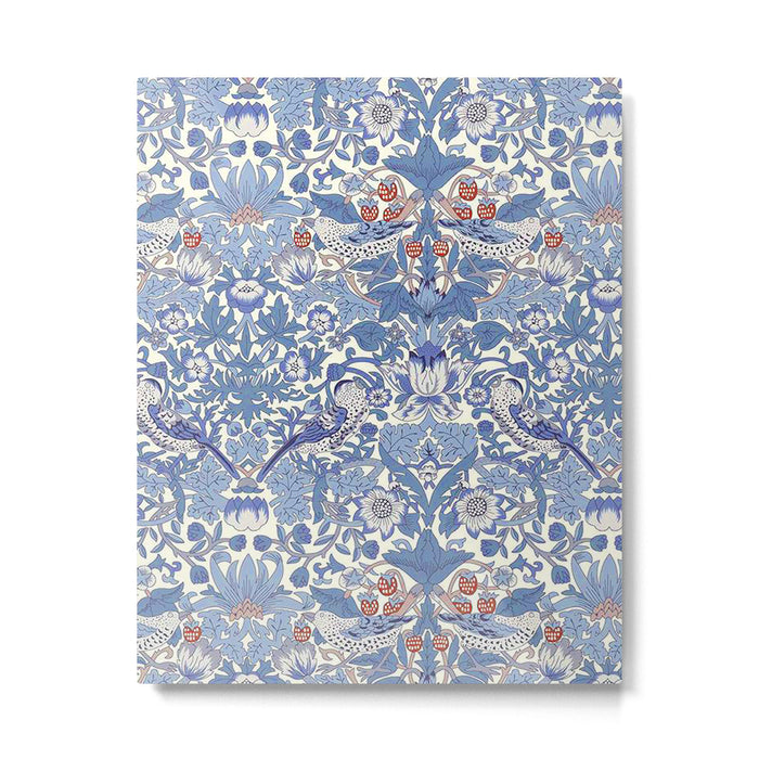 William Morris Strawberry Thief Powder Blue & Red Metal Print Gallery Image 1