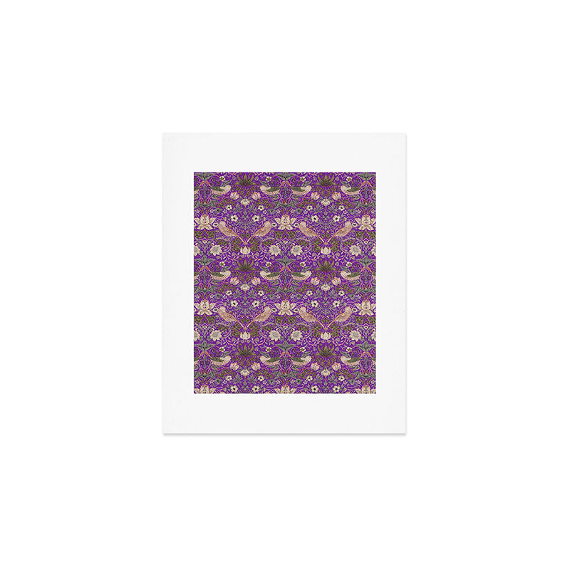 William Morris Strawberry Thief Purple Art Print Gallery Image 1