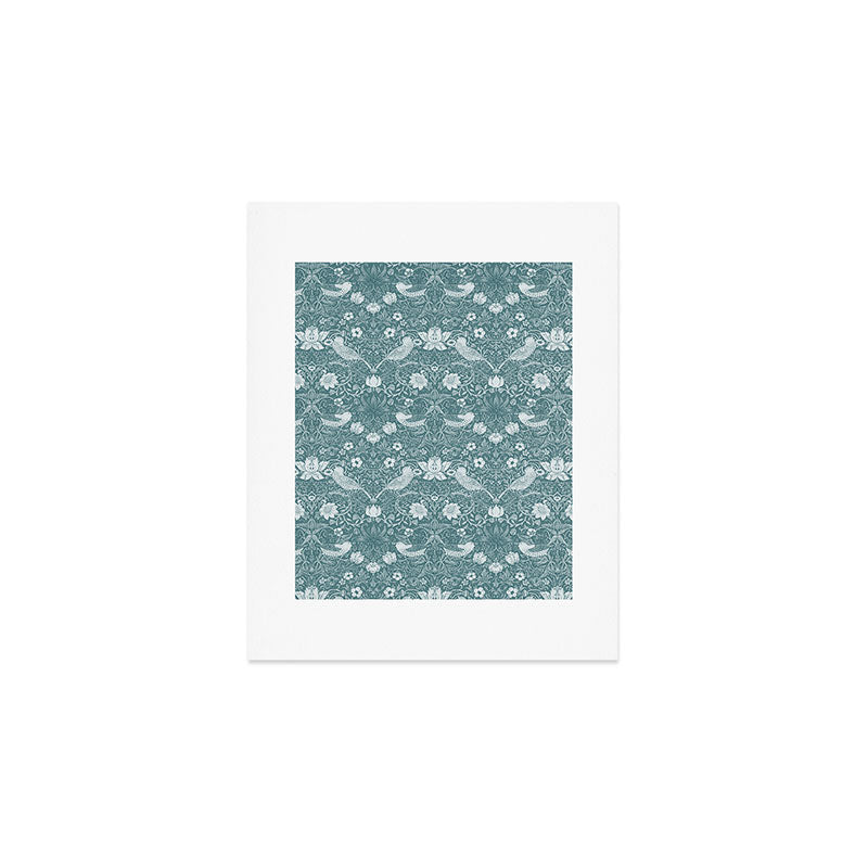 William Morris Strawberry Thief Soft Teal Art Print Gallery Image 1
