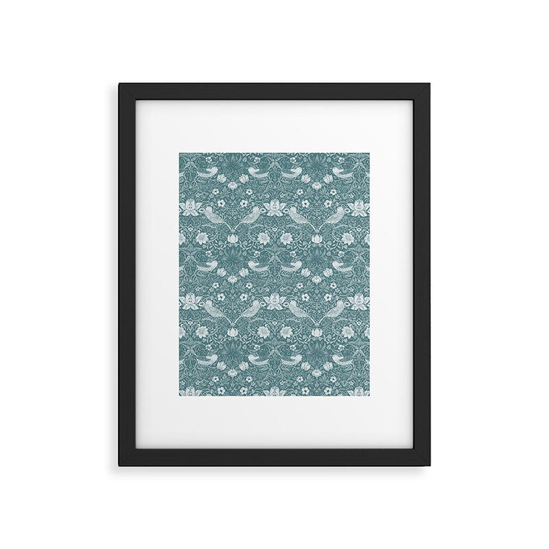William Morris Strawberry Thief Soft Teal Framed Art Print Gallery Image 6