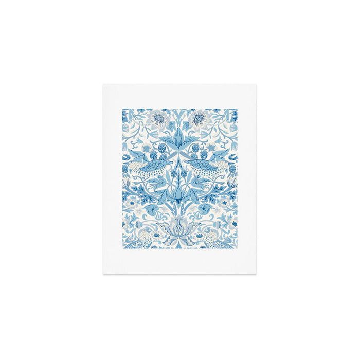 William Morris Strawberry Thief Woad Blue Art Print Gallery Image 1