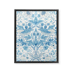 William Morris Strawberry Thief Woad Blue Framed Canvas Print Gallery Image 8