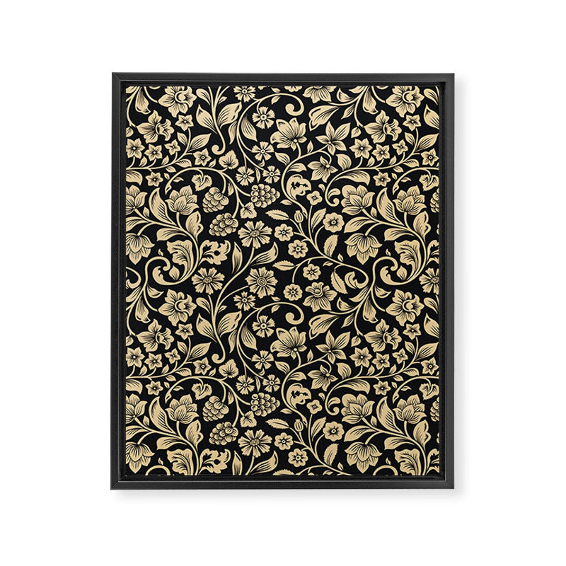 William Morris Style Art Nouveau Dark Floral Framed Canvas Print Gallery Image 8