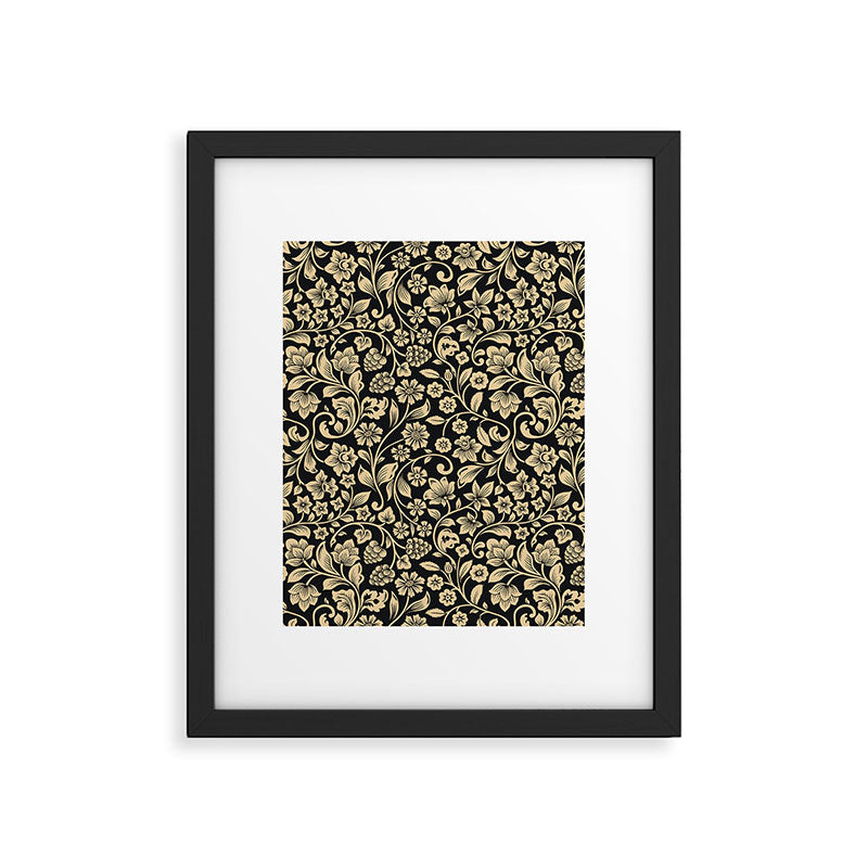 William Morris Style Art Nouveau Dark Floral Framed Art Print Gallery Image 6