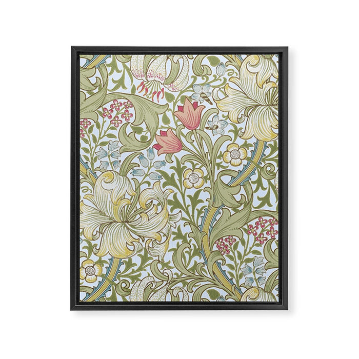 William Morris Summer Blue Golden Lily Framed Canvas Print Gallery Image 1