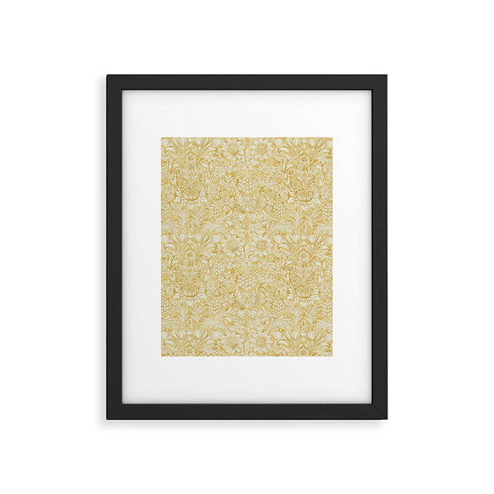 William Morris Sunflower Yellow Camomile Cowslip Vintage Pattern Framed Art Print Gallery Image 1