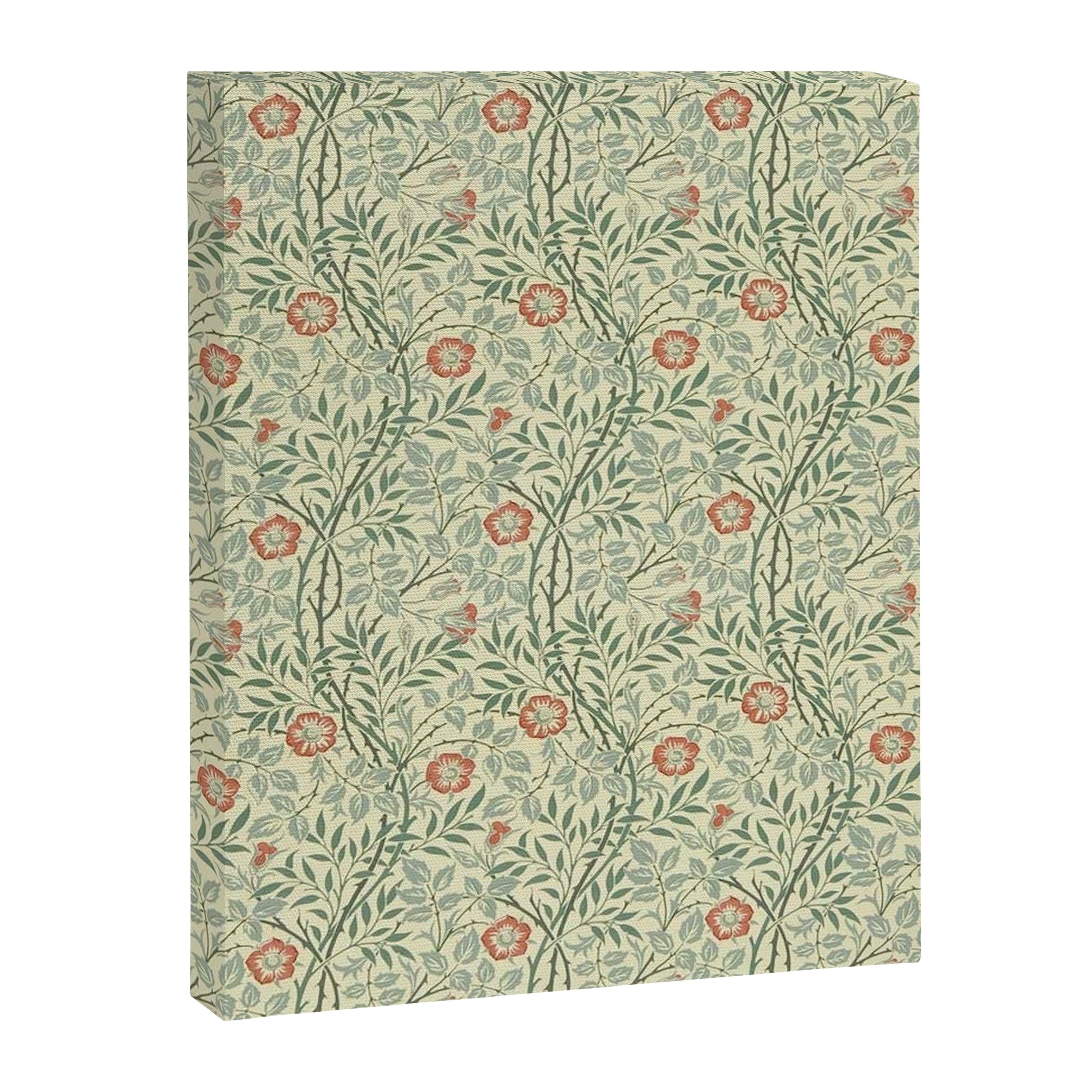 William Morris Sweet Briar Green Coral Canvas Print Gallery Image 8