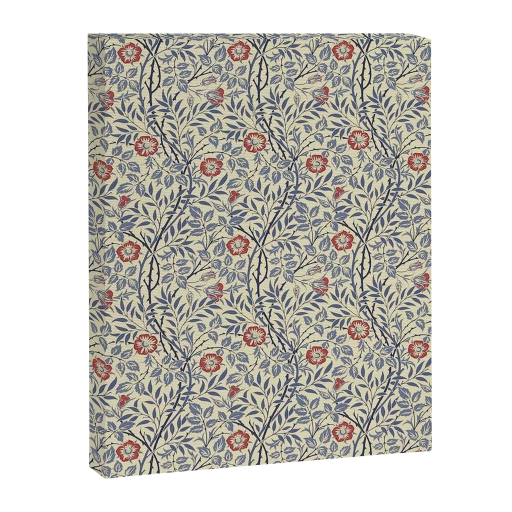 William Morris Sweet Briar Indigo Red Canvas Print Gallery Image 8