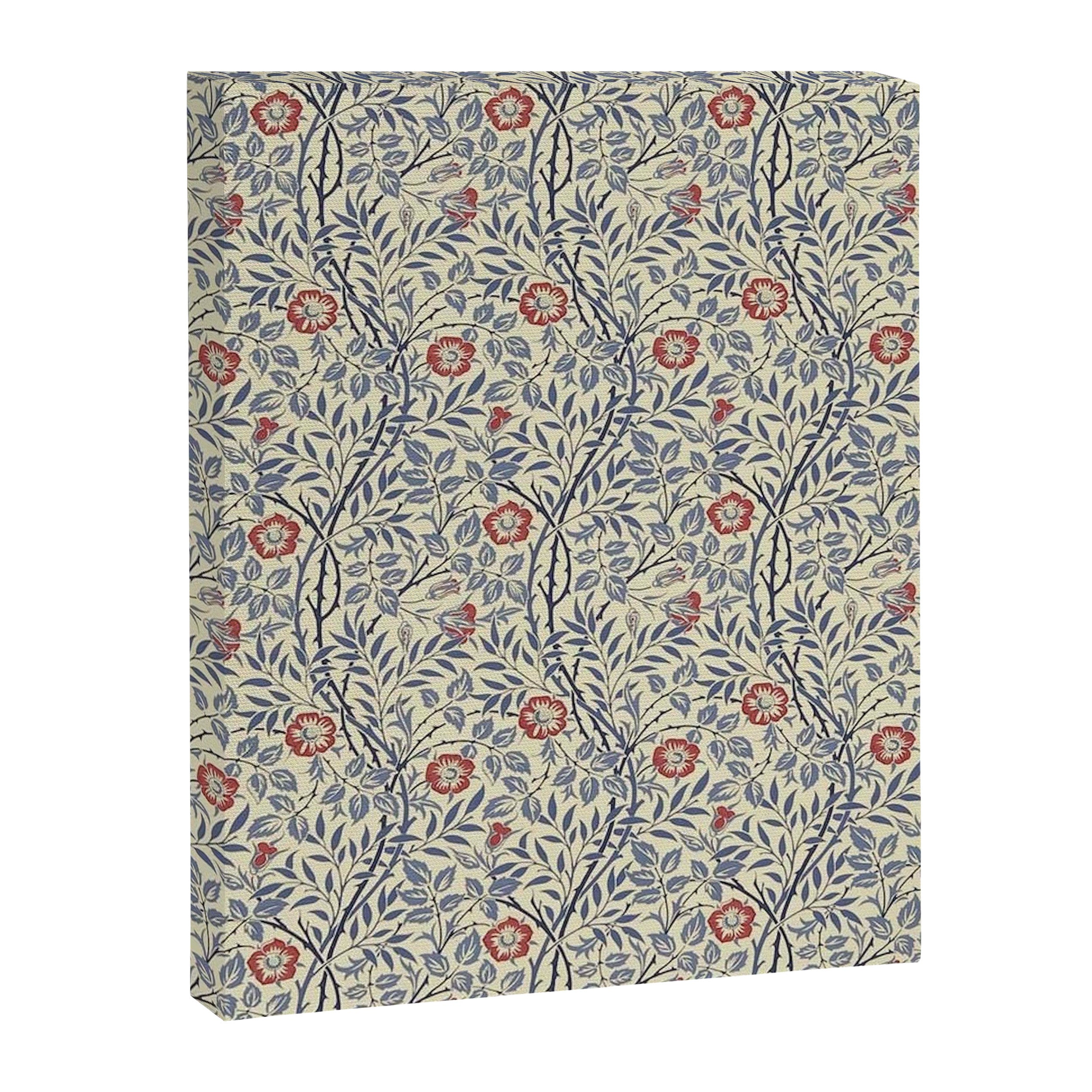 William Morris Sweet Briar Indigo Red Canvas Print Gallery Image 8