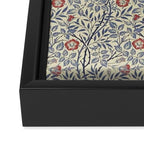 William Morris Sweet Briar Indigo Red Framed Canvas Print Gallery Image 3