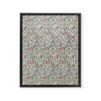 William Morris Sweet Briar Indigo Red Framed Canvas Print Gallery Image 8
