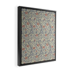 William Morris Sweet Briar Indigo Red Framed Canvas Print Gallery Image 2