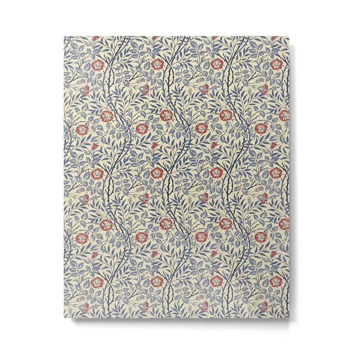 William Morris Sweet Briar Indigo Red Metal Print Gallery Image 1