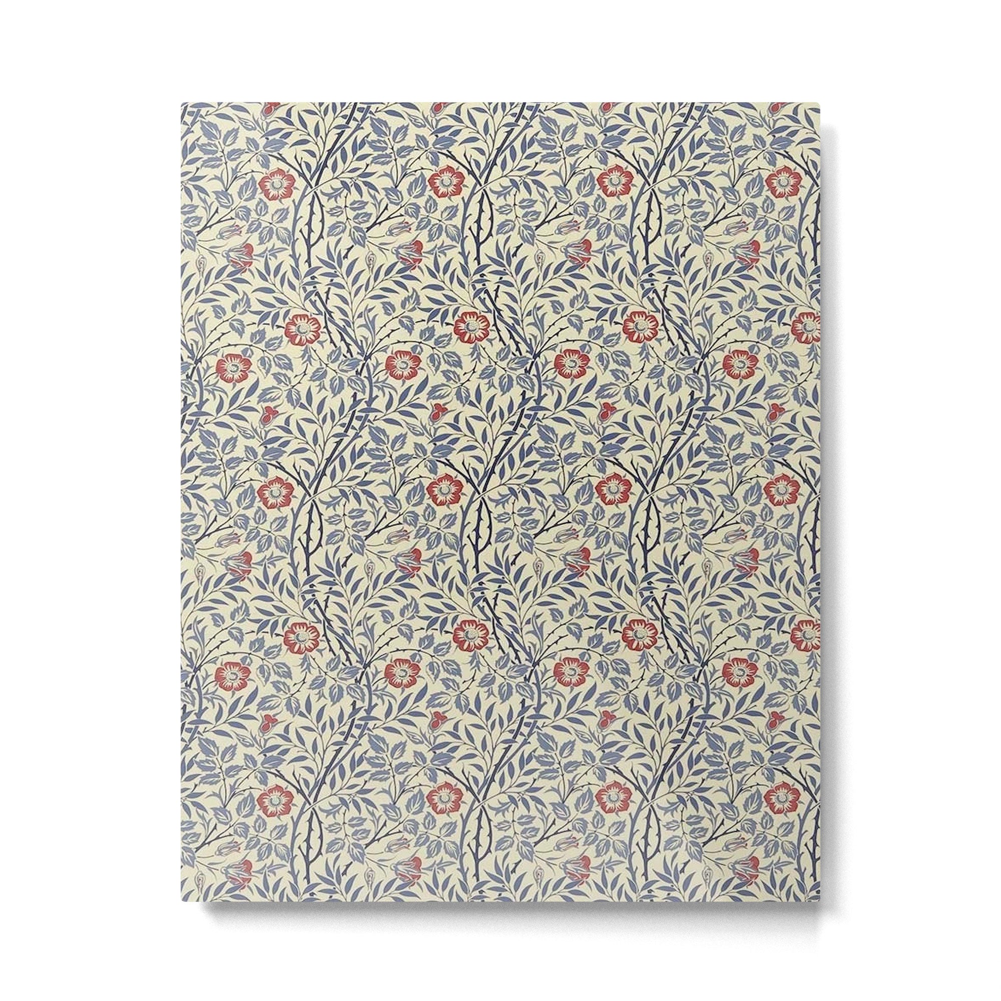 William Morris Sweet Briar Indigo Red Metal Print Gallery Image 6