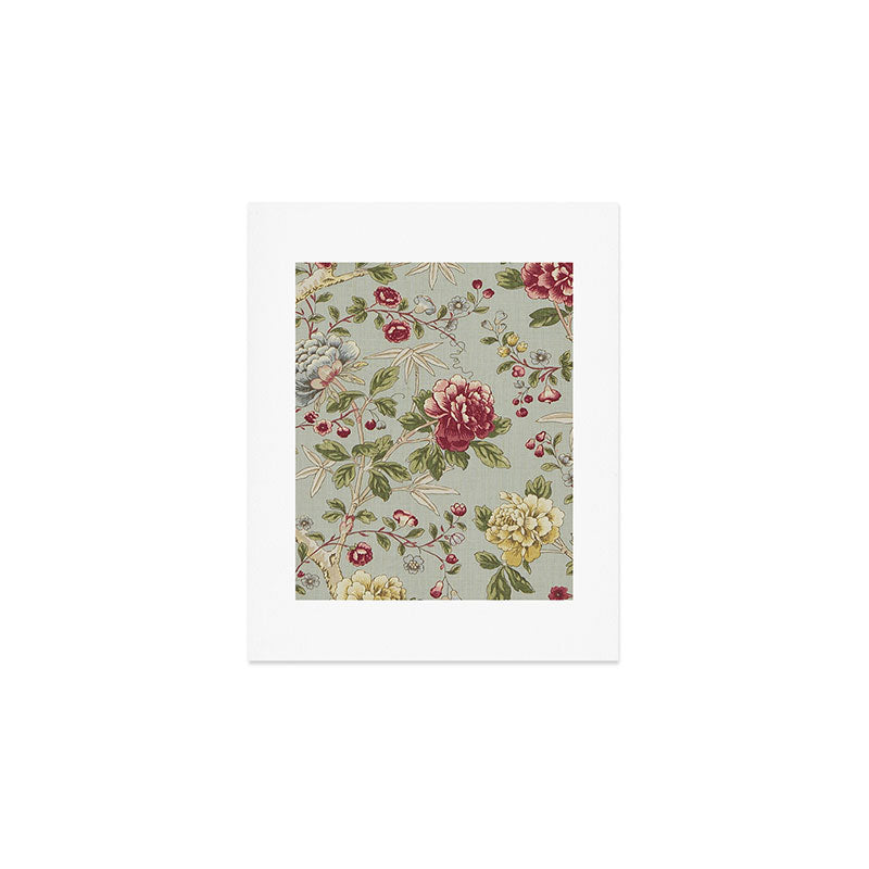 William Morris Tangley Duck Egg Blue Floral Art Print Gallery Image 1
