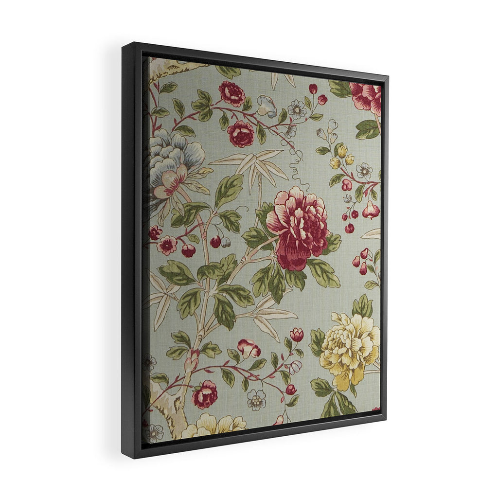 William Morris Tangley Duck Egg Blue Floral Framed Canvas Print Gallery Image 2