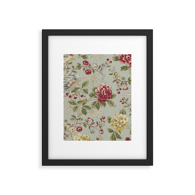 William Morris Tangley Duck Egg Blue Floral Framed Art Print Gallery Image 6