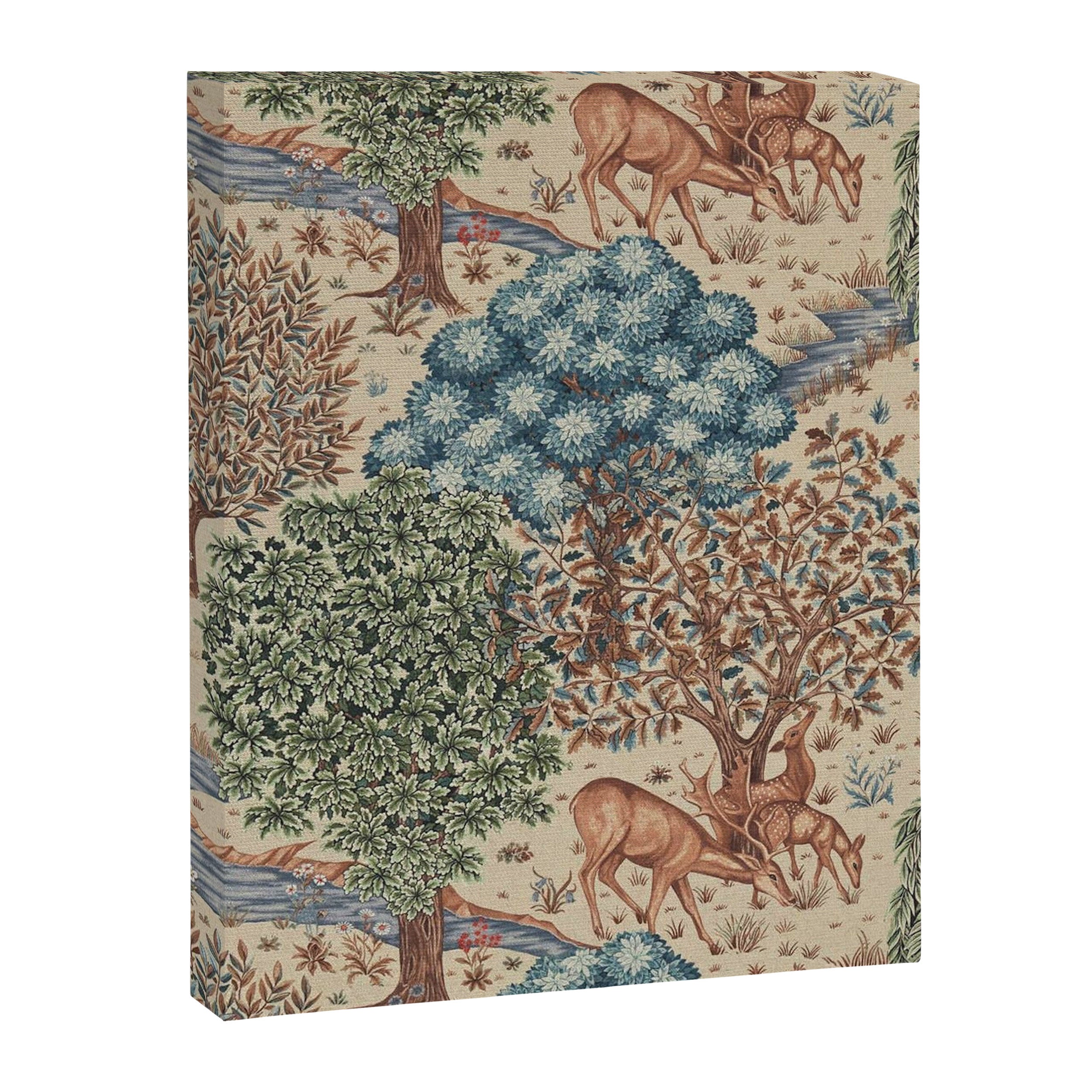 William Morris The Brook Cream Linen Woodland Canvas Print Gallery Image 8