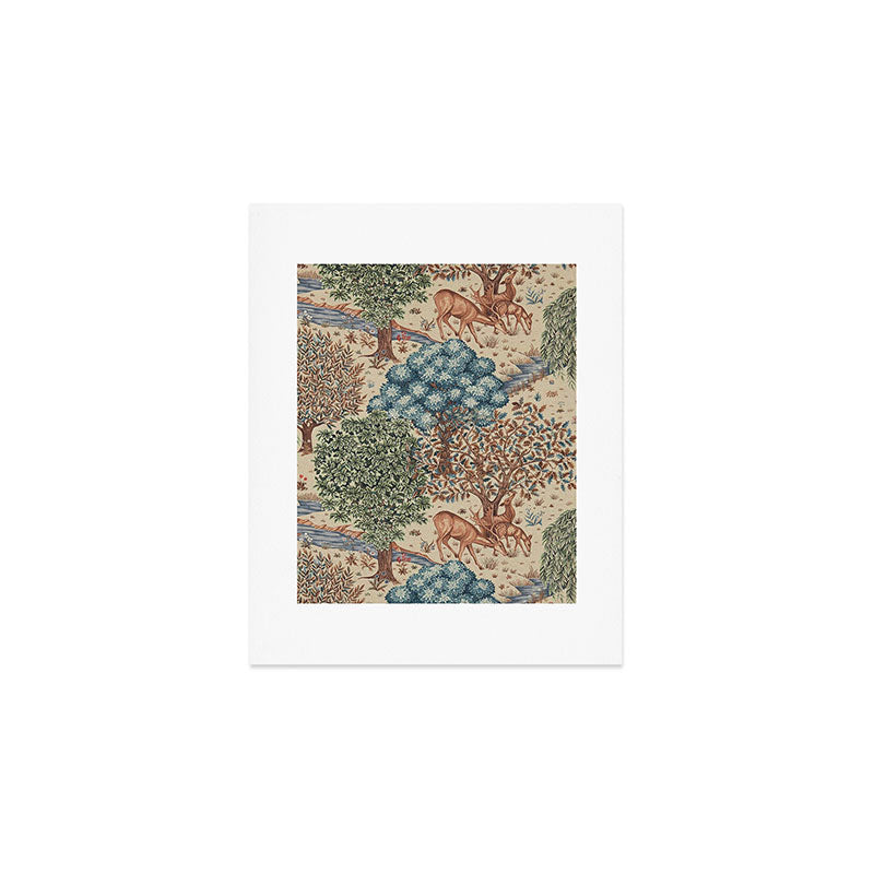 William Morris The Brook Cream Linen Woodland Art Print Gallery Image 1