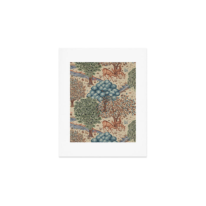 William Morris The Brook Cream Linen Woodland Art Print Gallery Image 1