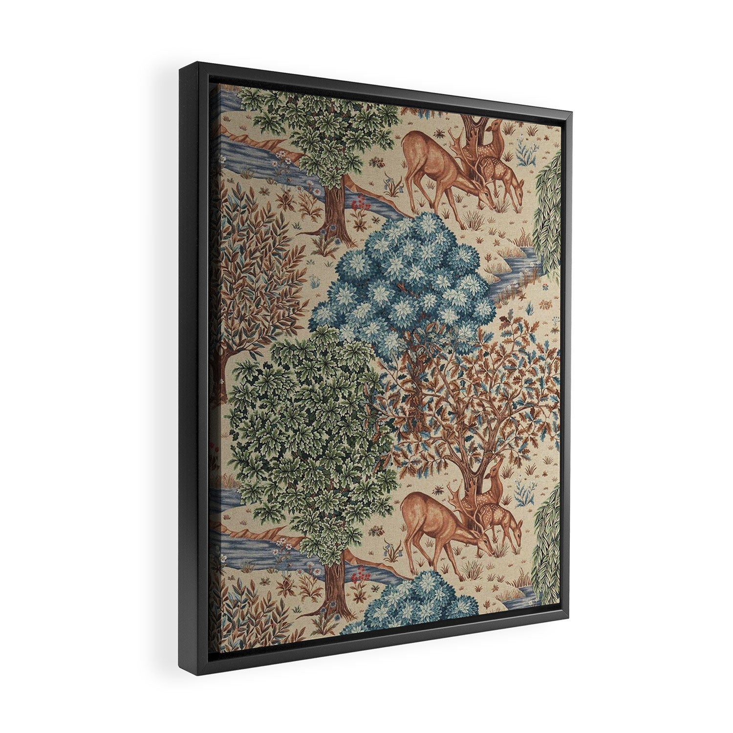 William Morris The Brook Cream Linen Woodland Framed Canvas Print Gallery Image 2