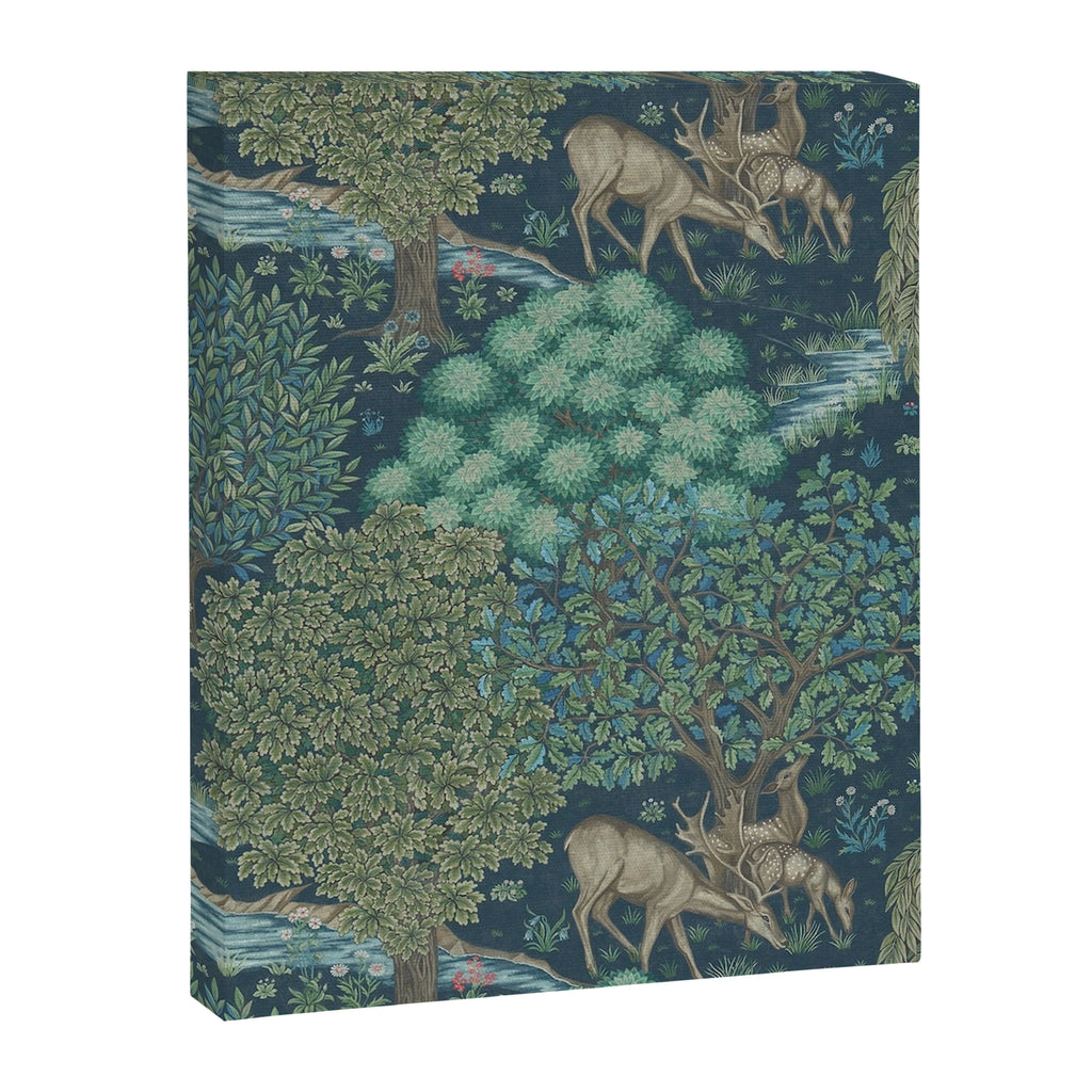 William Morris The Brook Dark Blue Woodland Canvas Print Gallery Image 8
