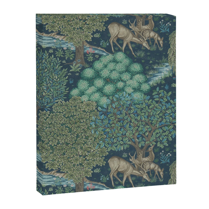 William Morris The Brook Dark Blue Woodland Canvas Print Gallery Image 1