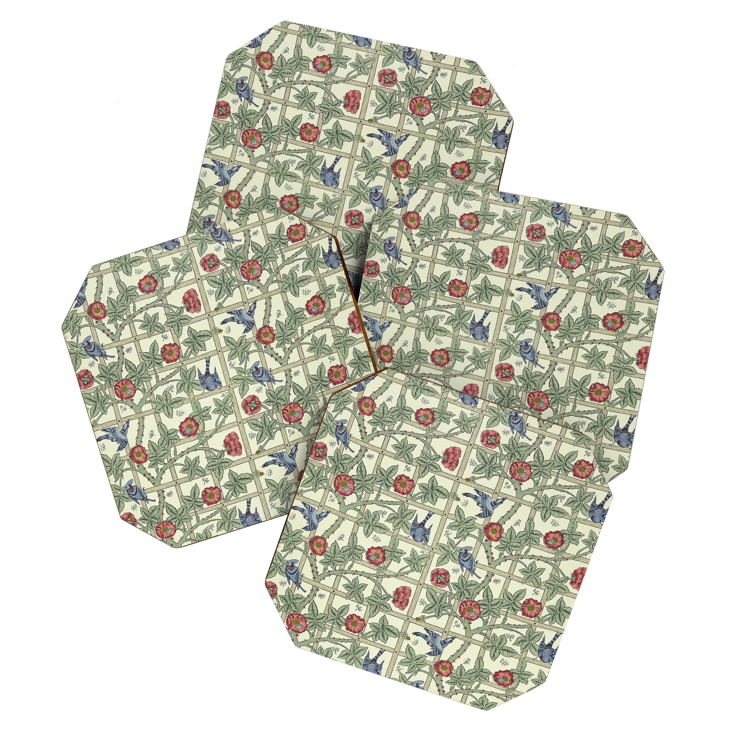 William Morris Trellis Ivory Brick Coaster Gallery Image 1