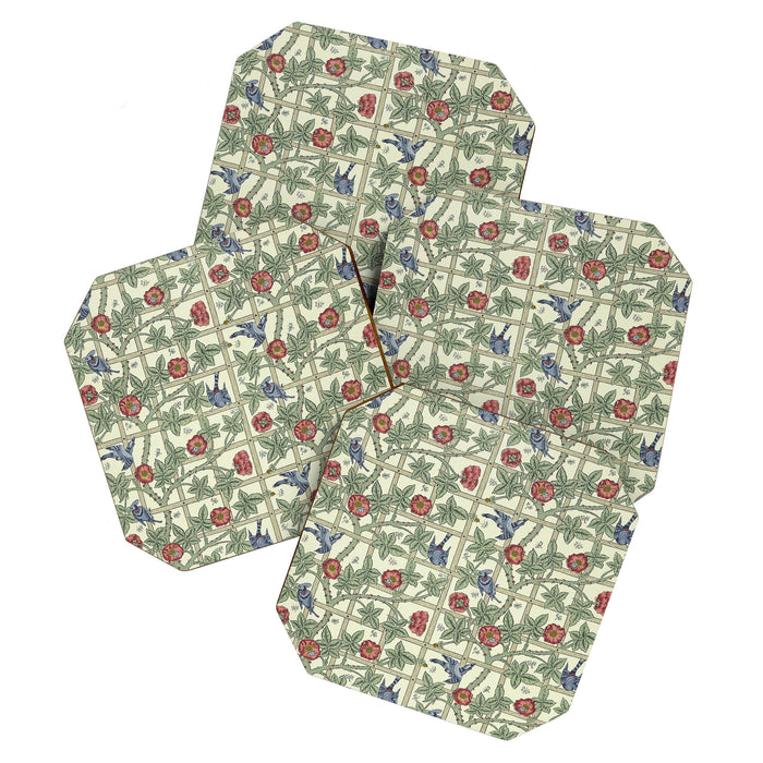 William Morris Trellis Ivory Brick Coaster Gallery Image 1