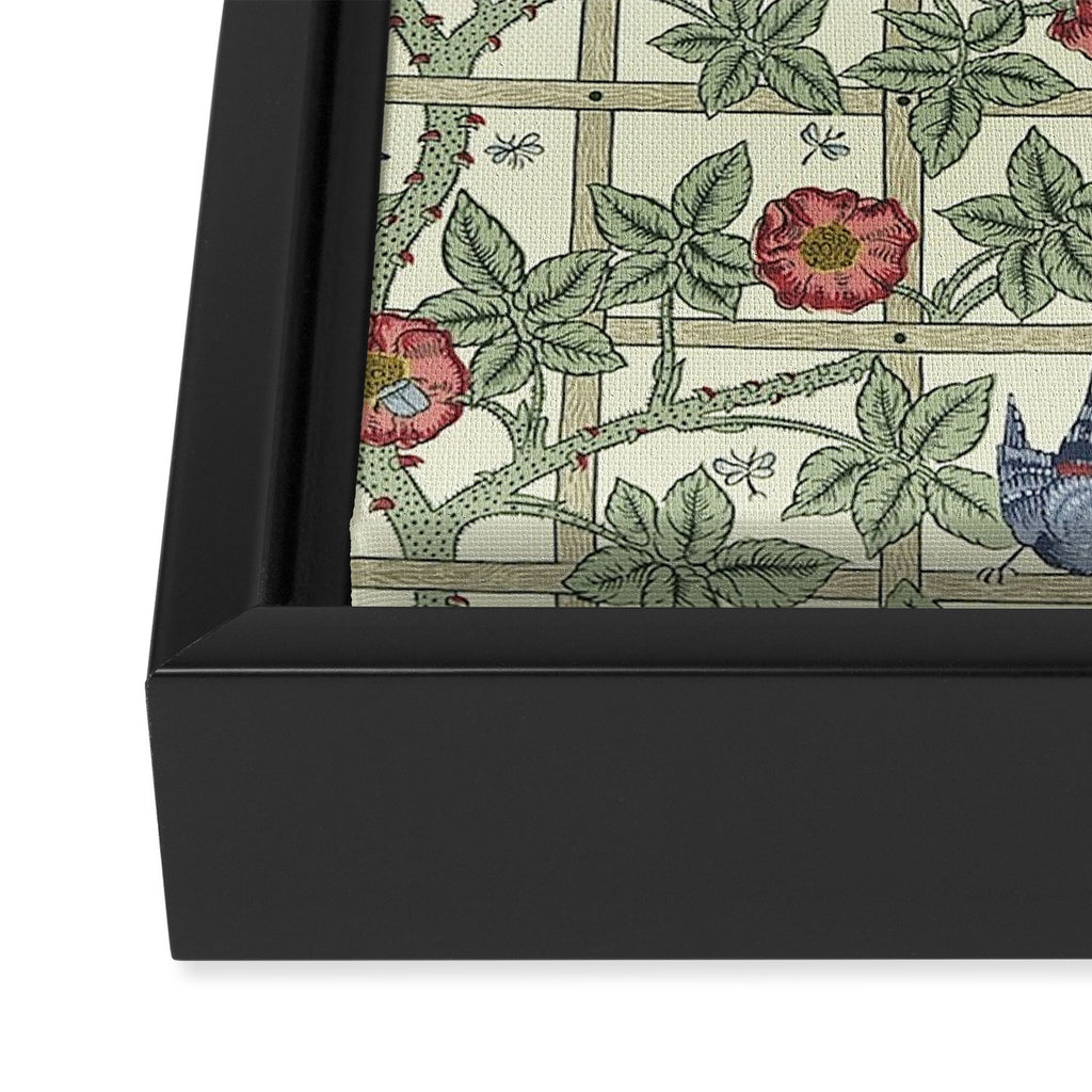 William Morris Trellis Ivory Brick Framed Canvas Print Gallery Image 3