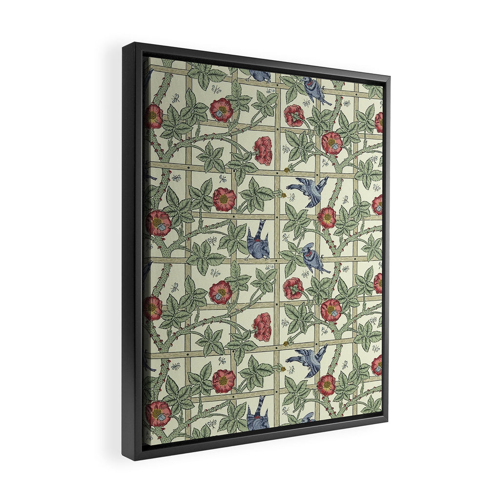 William Morris Trellis Ivory Brick Framed Canvas Print Gallery Image 2