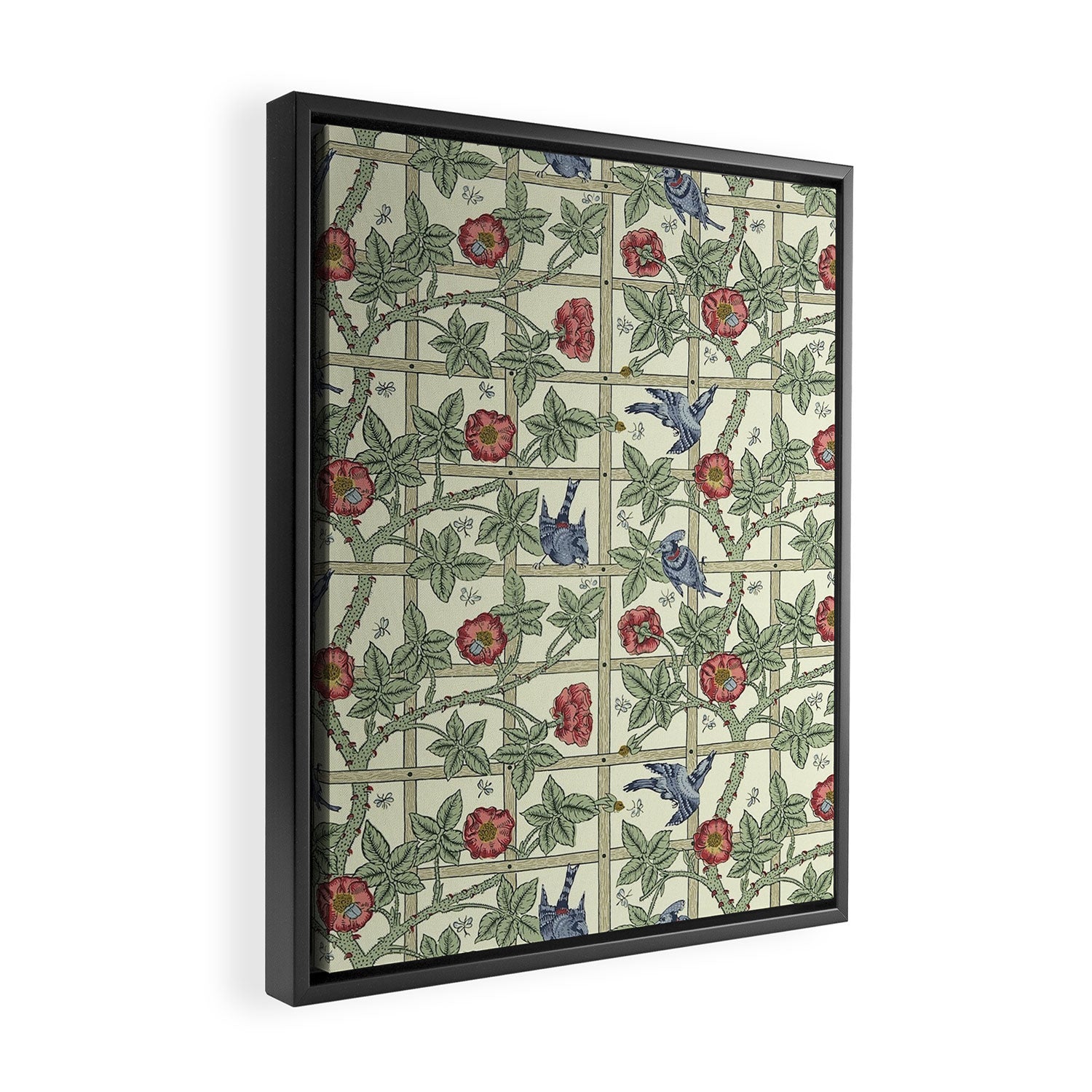 William Morris Trellis Ivory Brick Framed Canvas Print Gallery Image 2