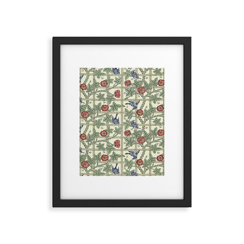 William Morris Trellis Ivory Brick Framed Art Print Gallery Image 6