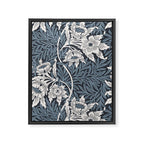 William Morris Tulip and Willow Navy Blue Framed Canvas Print Gallery Image 8