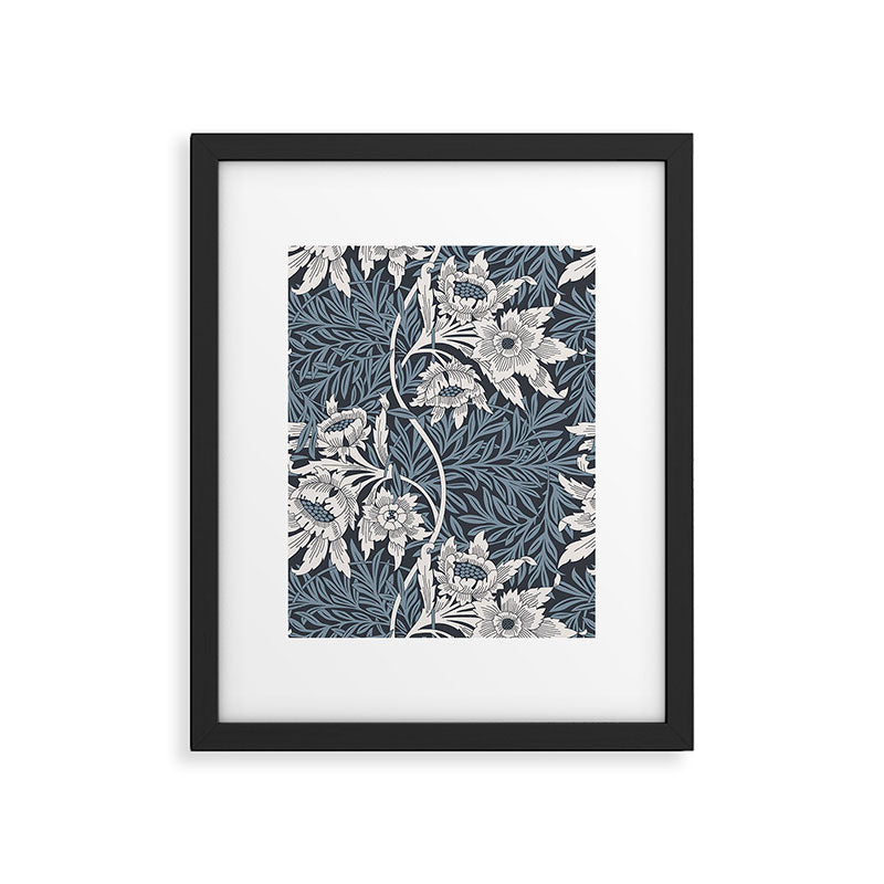 William Morris Tulip and Willow Navy Blue Framed Art Print Gallery Image 6