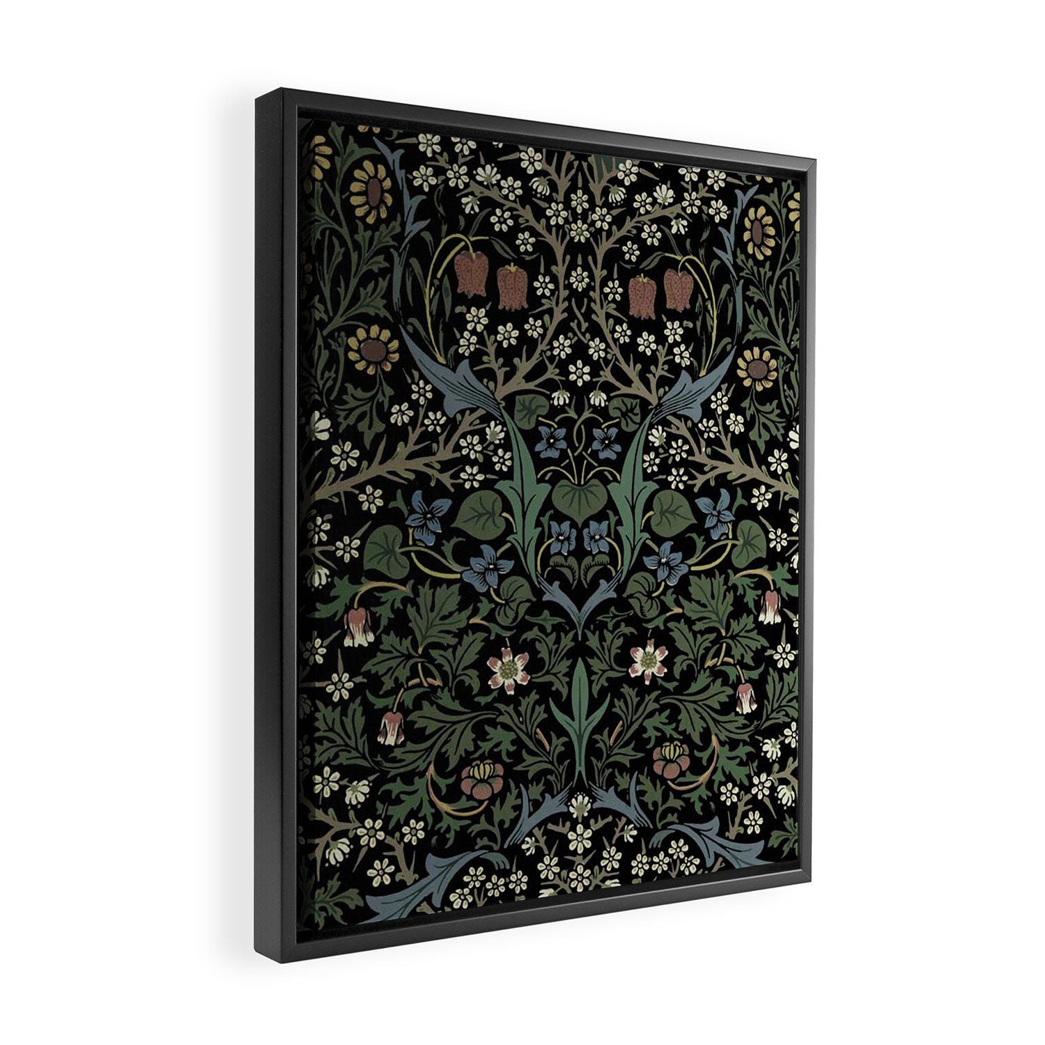 William Morris Vintage Blackthorn Dark Green 1892 Framed Canvas Print Gallery Image 2