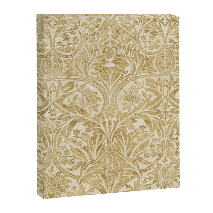 William Morris Vintage Bluebell Gold & Vellum Canvas Print Gallery Image 1