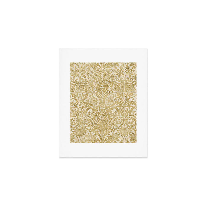 William Morris Vintage Bluebell Gold & Vellum Art Print Gallery Image 1