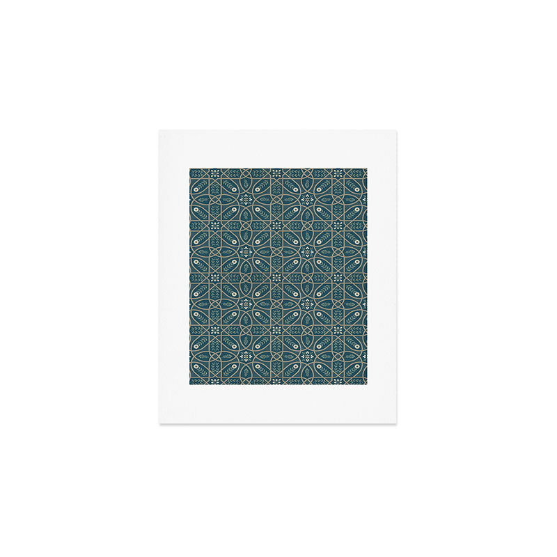 William Morris Vintage Brophy Trellis Teal Art Print Gallery Image 1
