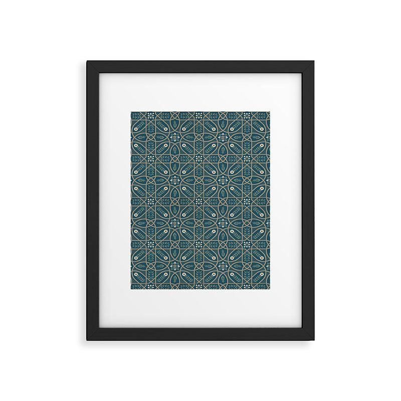 William Morris Vintage Brophy Trellis Teal Framed Art Print Gallery Image 6