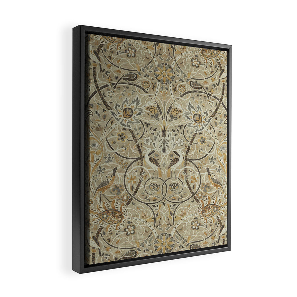 William Morris Vintage Bullerswood Stone Mustard Framed Canvas Print Gallery Image 2
