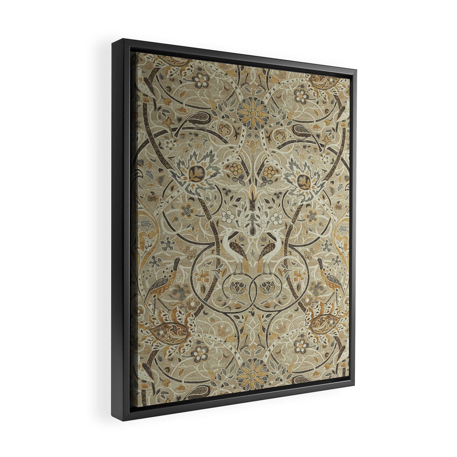 William Morris Vintage Bullerswood Stone Mustard Framed Canvas Print Gallery Image 2