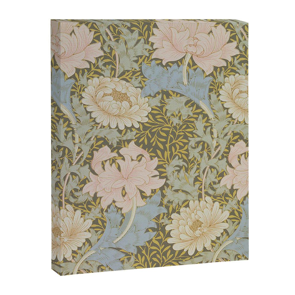 William Morris Vintage Chrysanthemum Pastel Pink Gold Blue 1876  Canvas Print Gallery Image 8
