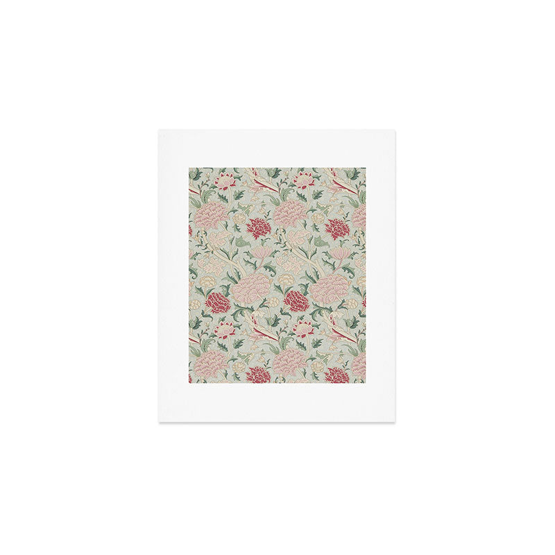 William Morris Vintage Cray Duck Egg Pink Art Print Gallery Image 1