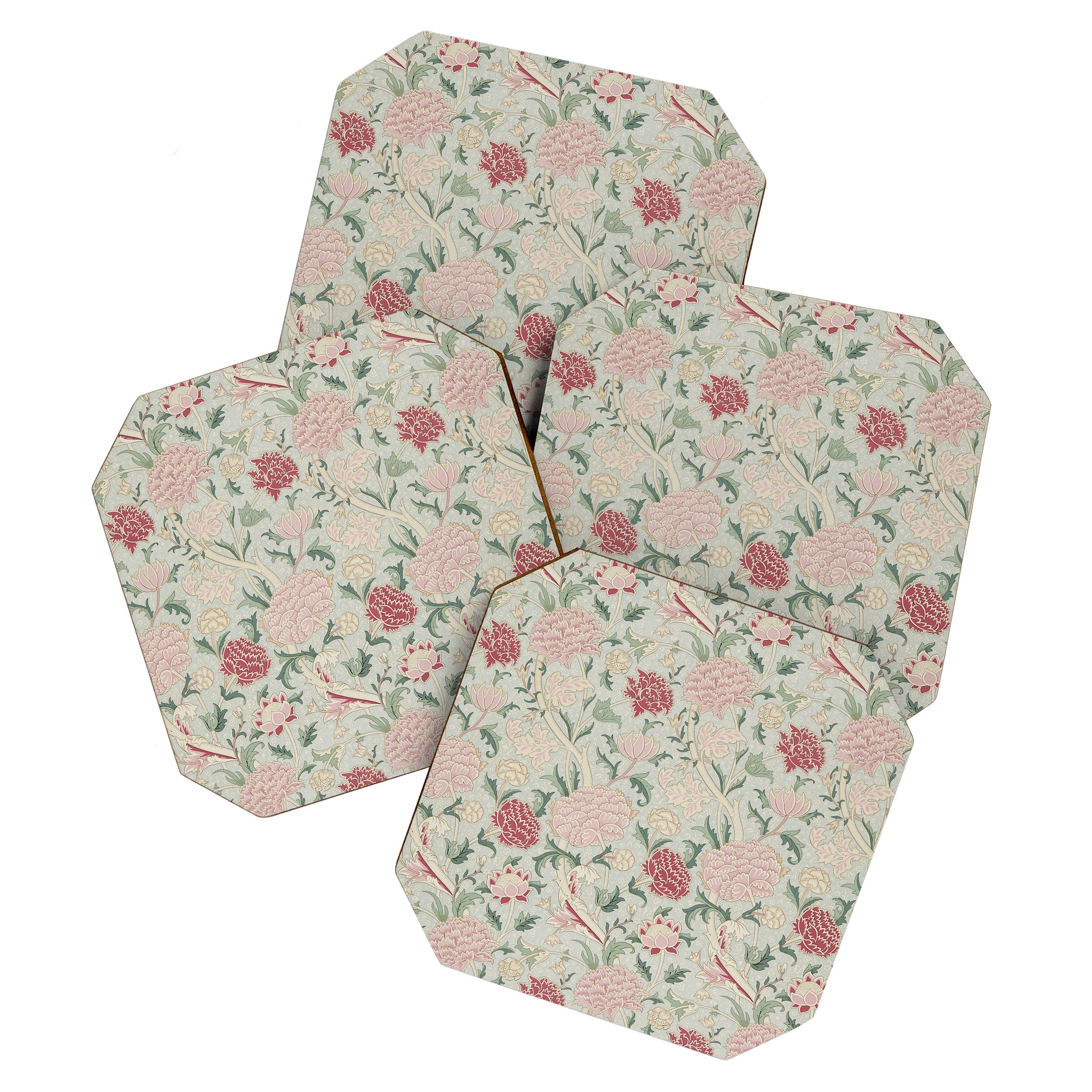 William Morris Vintage Cray Duck Egg Pink Coaster Gallery Image 1