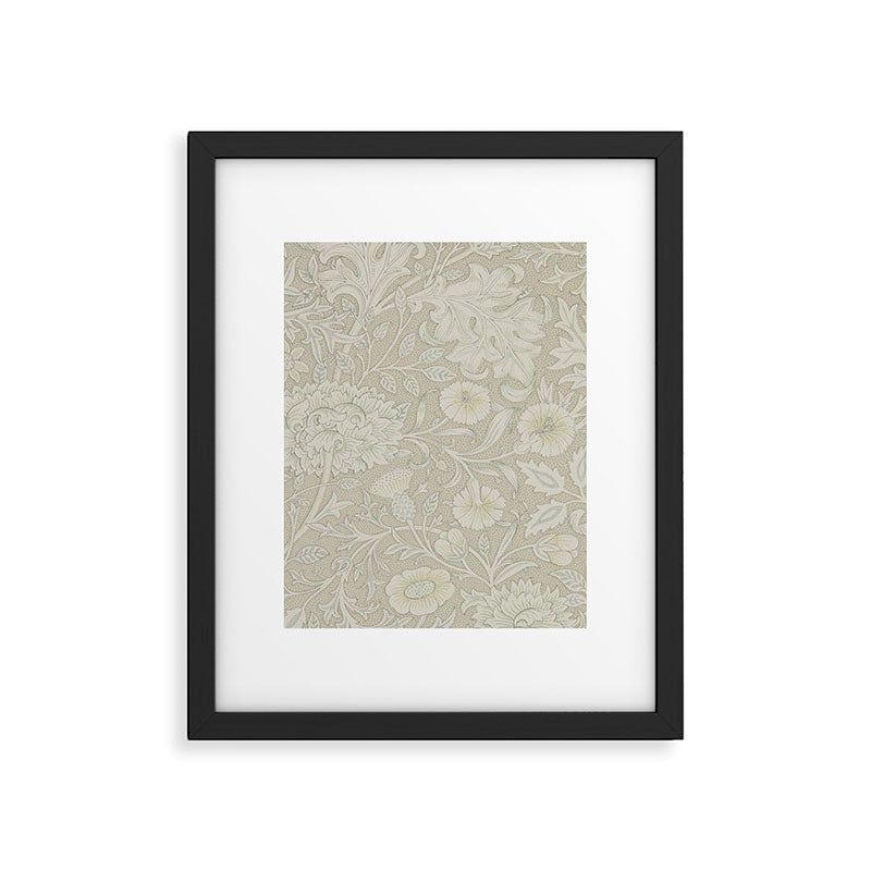 William Morris Vintage Double Bough Cream Pewter Framed Art Print Gallery Image 6
