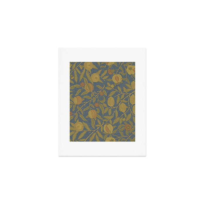 William Morris Vintage Fruit Blue Thyme Green Pattern Art Print Gallery Image 1